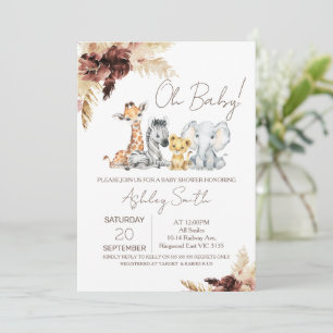 Boho Genre Neutre Safari Baby shower Invitation
