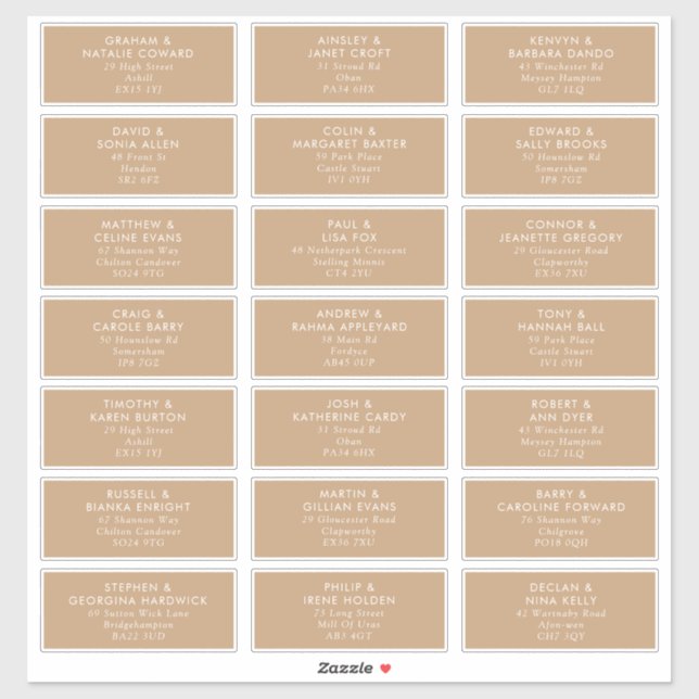 Boho Gentle Mariage  Étiquettes de adresse invités (Feuille)