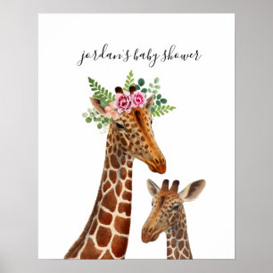 Boho Giraffe Mama + Poster du Baby shower