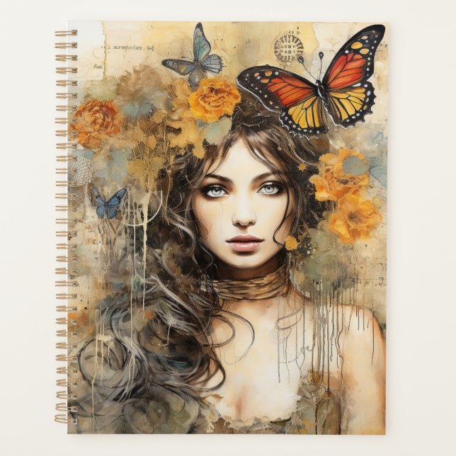 Boho Girl Planner, Boho Butterfly (Devant)
