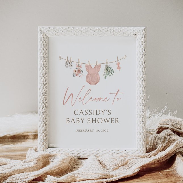 Boho Girl Vêtements de bébé Baby shower Affiche de (Créateur téléchargé)