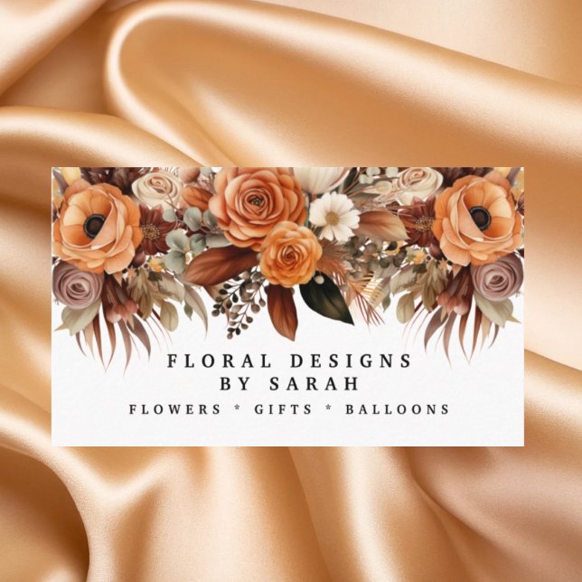 Boho Gold et Champagne Fleurs Cartes de visite (Créateur téléchargé)