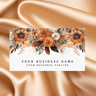 Boho Gold et Champagne Fleurs Cartes de visite