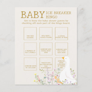 Boho Goose Duck Baby shower Ice Breaker Bingo Jeu