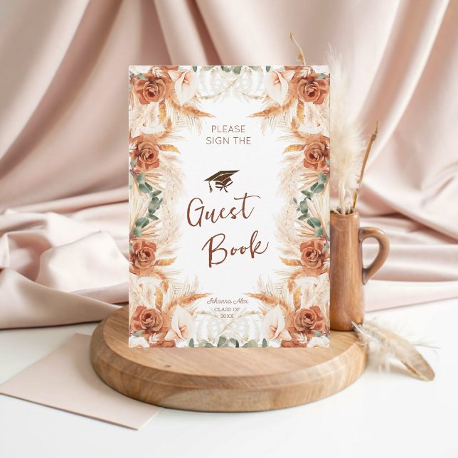 Boho Graduation Party Guest Book Card (Créateur téléchargé)