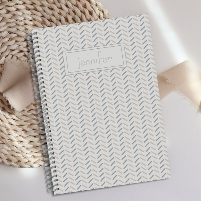 Boho Gray Taupe personnalisé Fun Joli Journal (Créateur téléchargé)