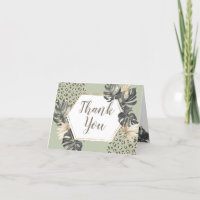 Boho Green Sage Wild One Merci Carte pliée