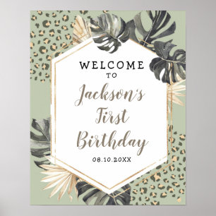 Boho Green Sage Wild Une Affiche de bienvenue d'an