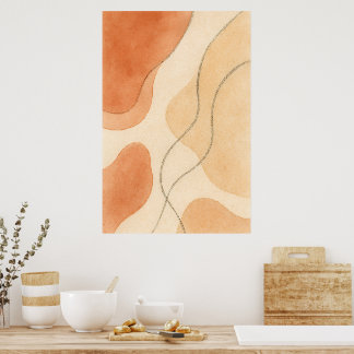 Boho Harmony | Art mural abstrait minimaliste