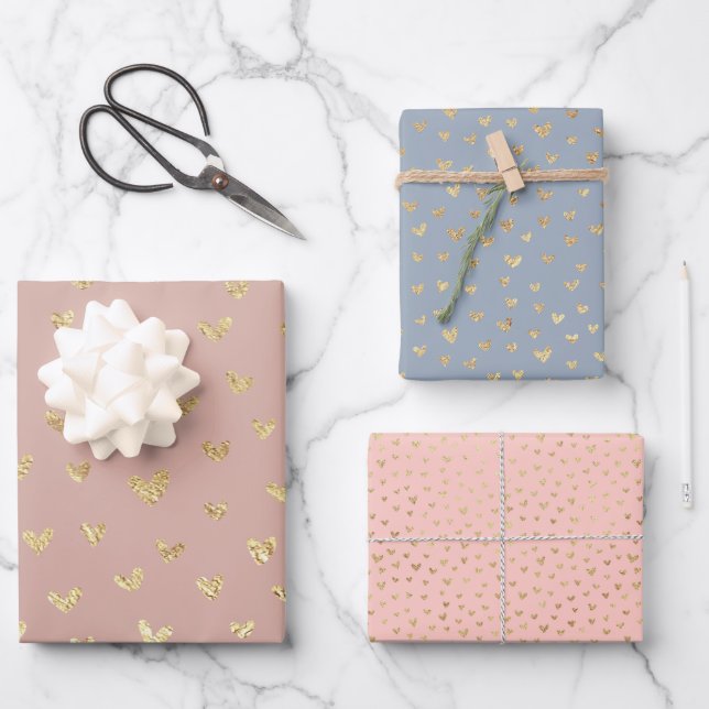 Boho Hearts Envelopper les feuilles de papier (Recto)