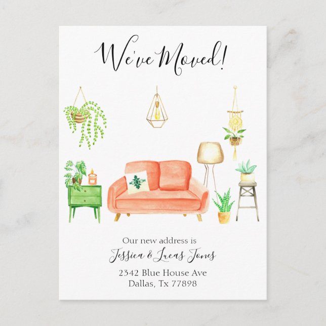 Boho Home Moving Faire-part Nous avons déménagé (Devant)