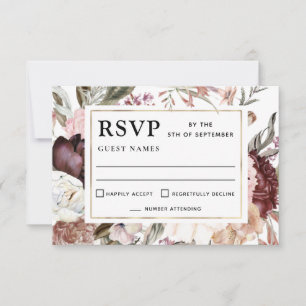 Boho Imaginaire aquarelle mariage floral RSVP