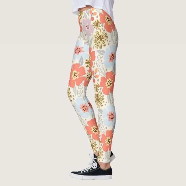Boho Inspiré Flore Pattern Leggings (Gauche)