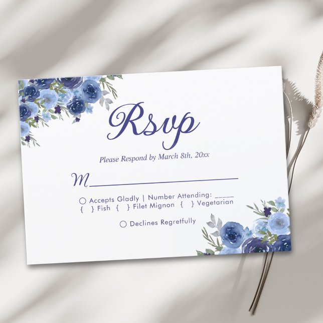 Boho-Inspired Navy Blooms – Wedding RSVP (Créateur téléchargé)