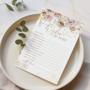 Boho jardin fleuri souhaits pour carte bébé