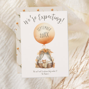 Boho Jaune Balloon Faire-part de grossesse