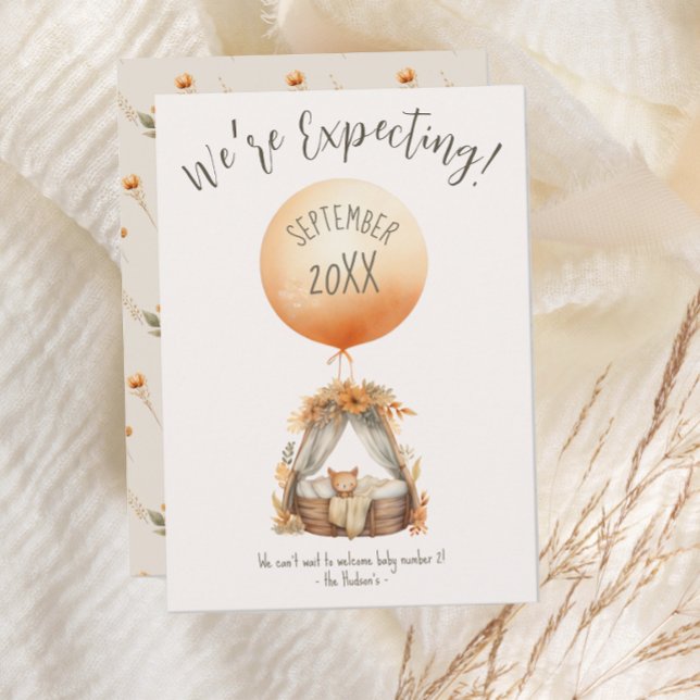 Boho Jaune Balloon Faire-part de grossesse (Créateur téléchargé)