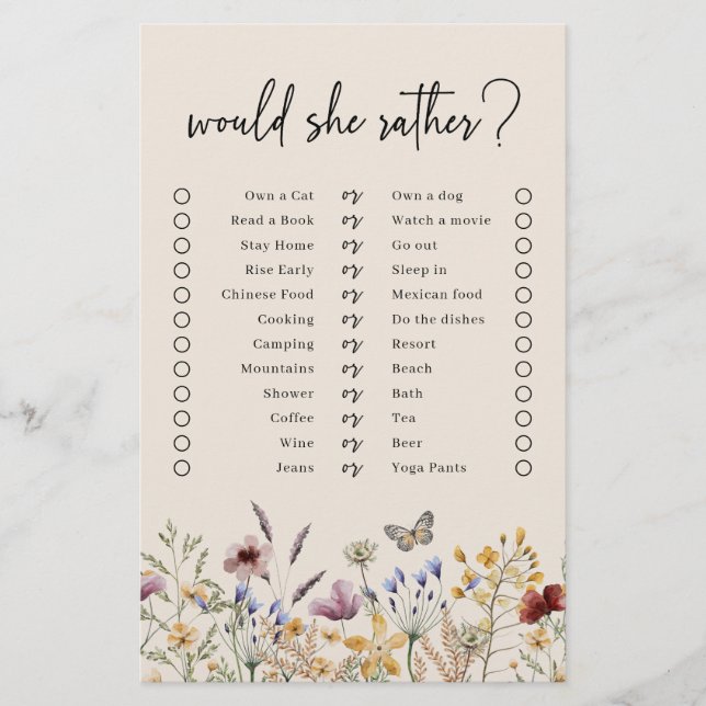 Boho Jeu De Préférences (Devant)