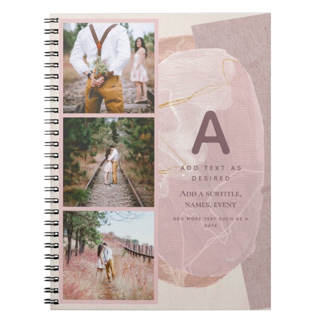 BOHO Journal Cadeau Personnalisé Abstrait Blush Ch (Devant)