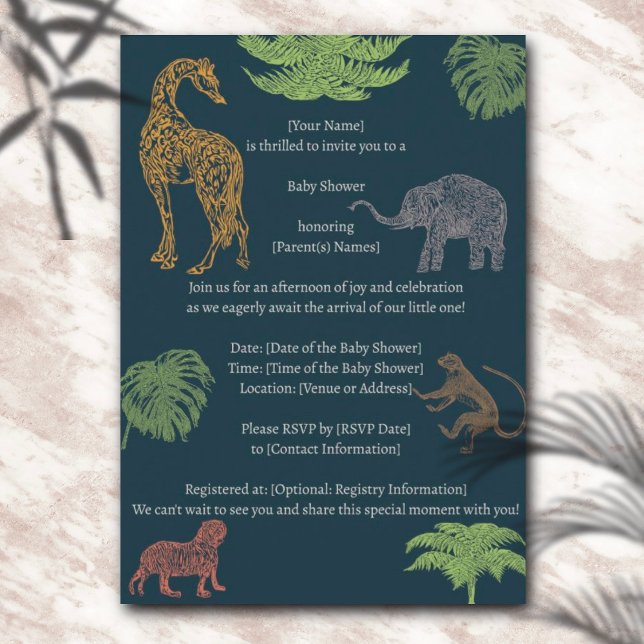 Boho Jungle Safari Boy Baby shower Invitation (Créateur téléchargé)
