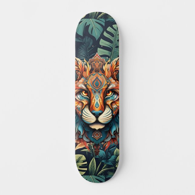 Boho Jungle Tiger Skateboard (Recto)