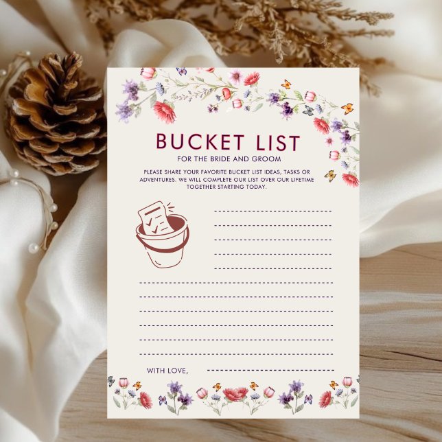 Boho Lavender Wildflower Bridal Shower Bucket List (Créateur téléchargé)