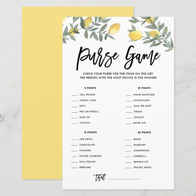 Boho Lemon What's In Your Purse Fête des mariées J (Devant / Derrière)