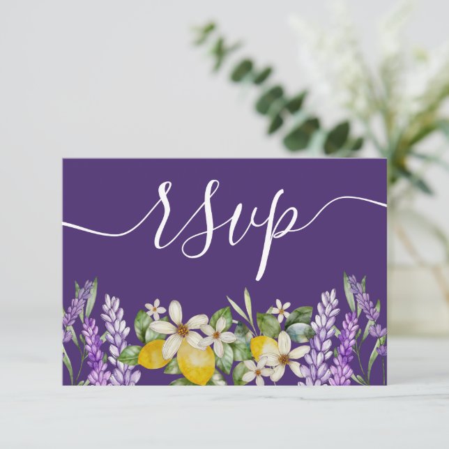 Boho Lemons & Lavender Wedding RSVP (Debout devant)