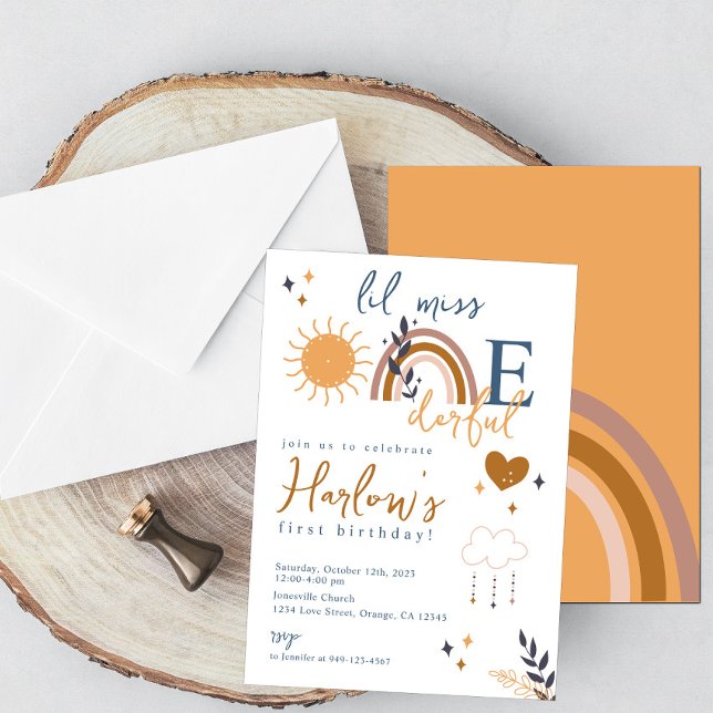 Boho Lil Miss Invitation d'anniversaire unique (Créateur téléchargé)