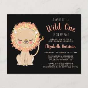 Boho Lion bébé garçon Budget Douche Invitation