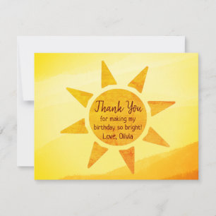 Boho Little Gold Sunshine Carte de remerciements d