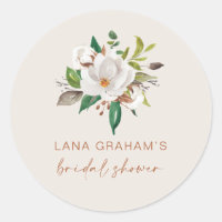 Boho Magnolia Favor Étiquette Fête des mariées Sce