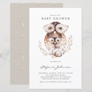 Boho maman et bébé hibou Baby Sprinkle Invitation