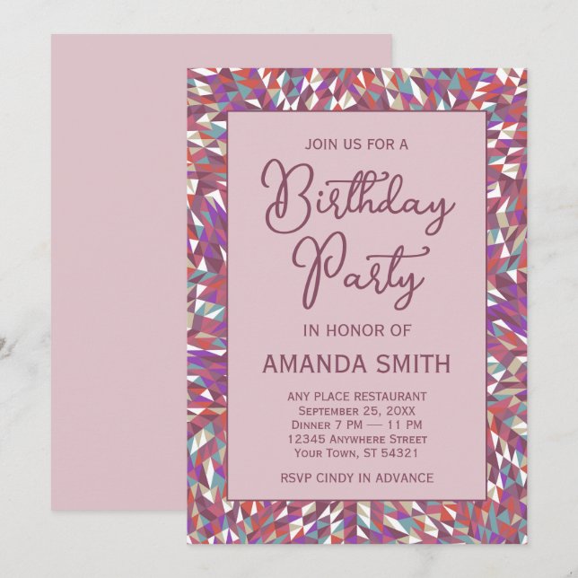 Boho Mandala Anniversaire Fête Invitation (Devant / Derrière)