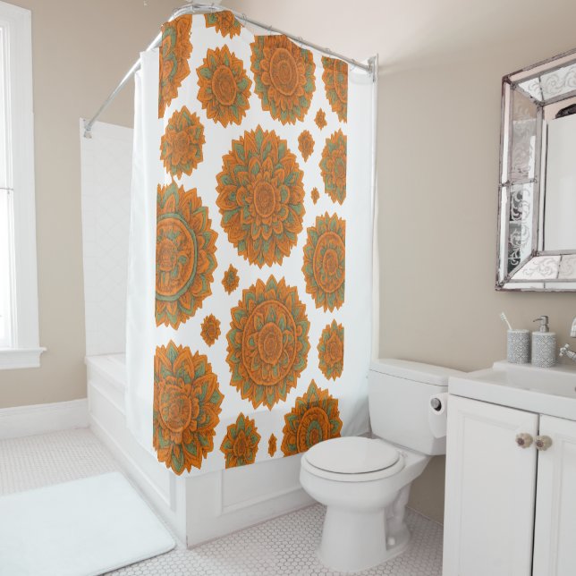Boho Mandala Douche rideau - Décor Spirituel (En situation)