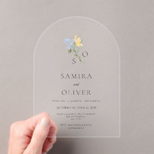 Boho mariage arc Acrylique Invitation