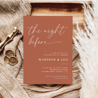 Boho Mariage Répétition Dîner Invitation