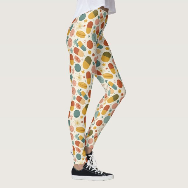 Boho Médicale Pill & Capsule Motif Leggings (Droite)