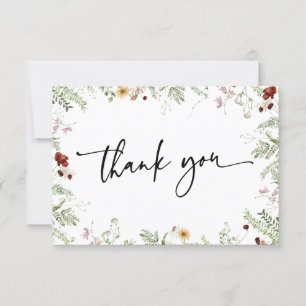 Boho minima mignon Cartes de remerciements Fleur s