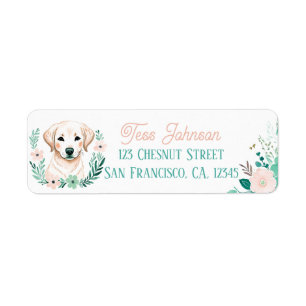 Boho Mint Green Labrador Retourner les étiquettes 