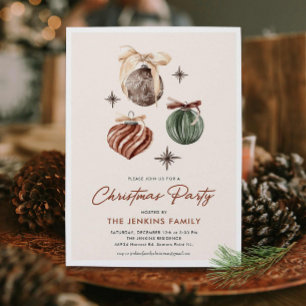 Boho Modern Christmas Party Invitation