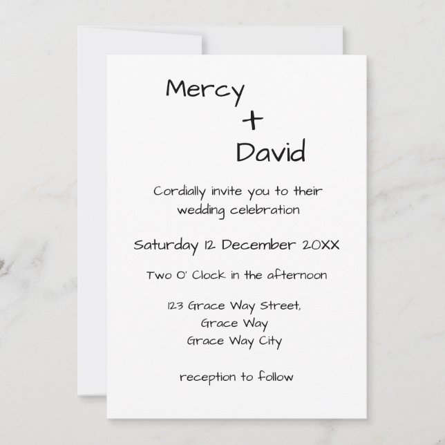 Boho Modern Minimalist Wedding Invitation (Devant)