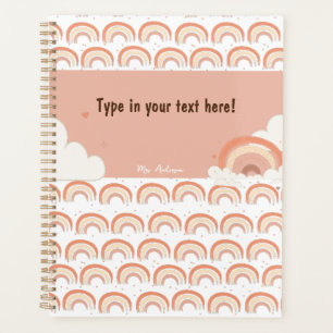 Boho moderne arc-en-ciel Classeur personnalisé, pe