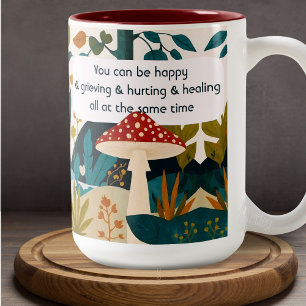 Boho moderne Art folklorique Nature Collage Mug de