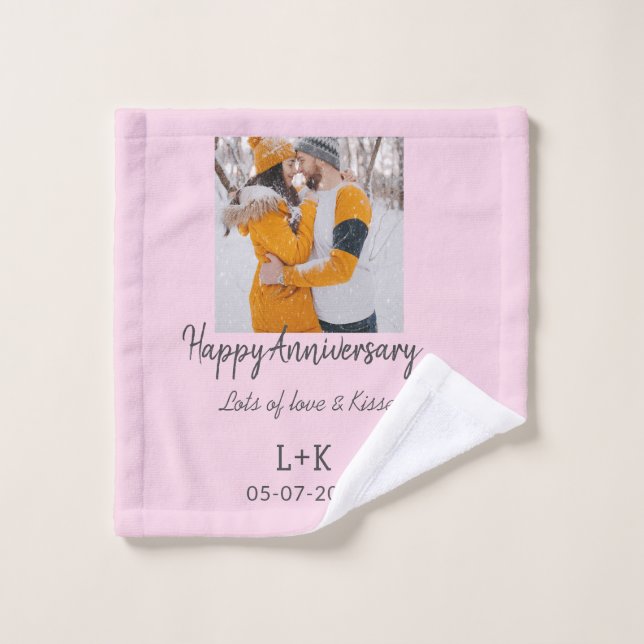 Boho moderne heureux anniversaire ajouter nom date (Gant de toilette)