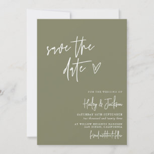 Boho Moderne Minimaliste Vert Enregistrer La Carte