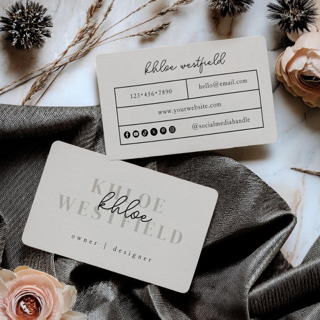 Boho Moderne Petit Carte de visite (Créateur téléchargé)