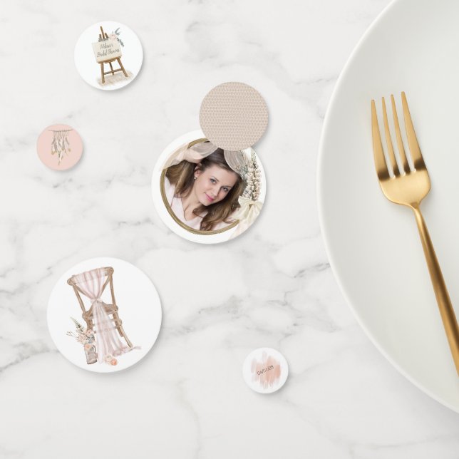 Boho moderne rose élégant Mariage floral Confetti (Groupe)