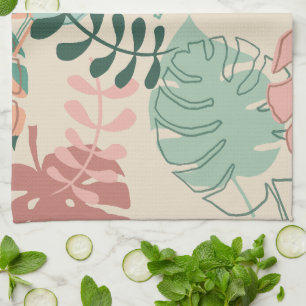 Boho moderne Tropical Monstera Plante Serviettes d