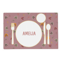 Boho Montessori Set de table avec nom personnalisé